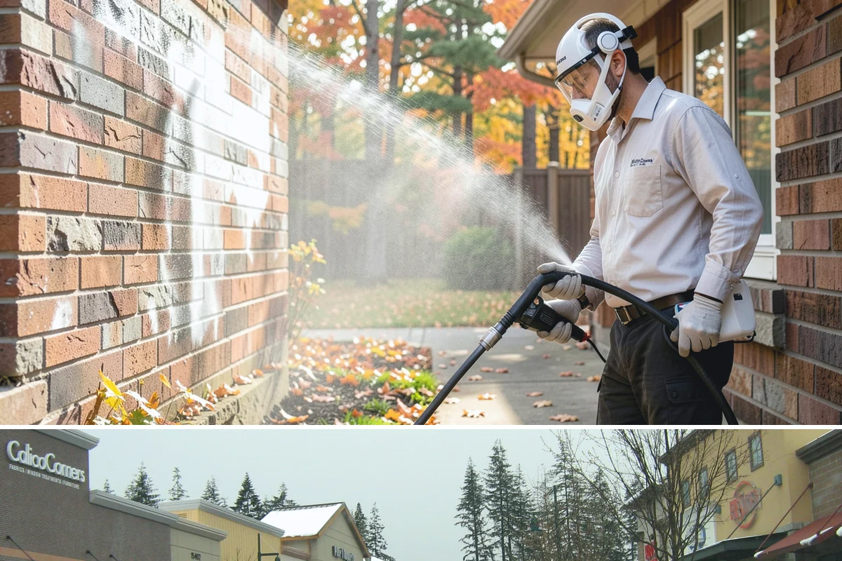Gutter Streak Removal in Mill Creek, Snohomish County, WA - Tackle tiger stripes in summer when dry weather lets the cleaner dwell and work fully on the stains.