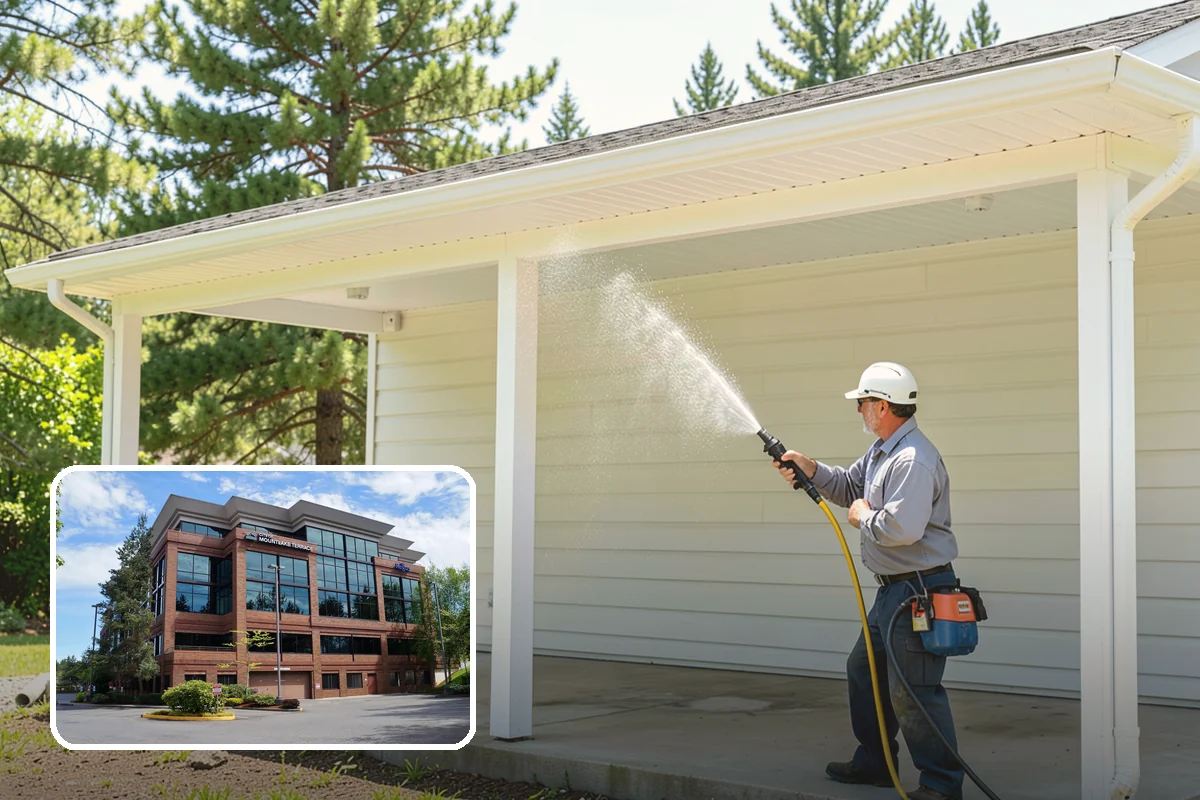 Gutter Streak Removal in Mountlake Terrace, Snohomish County, WA - Breaks down bonded tiger-stripe staining that washing can't