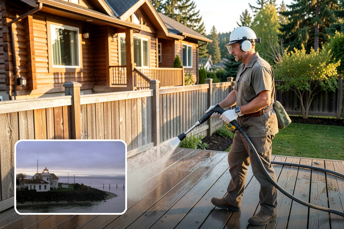Gutter Streak Removal in Mukilteo, Snohomish County, WA - Breaks down bonded tiger-stripe staining that washing can't