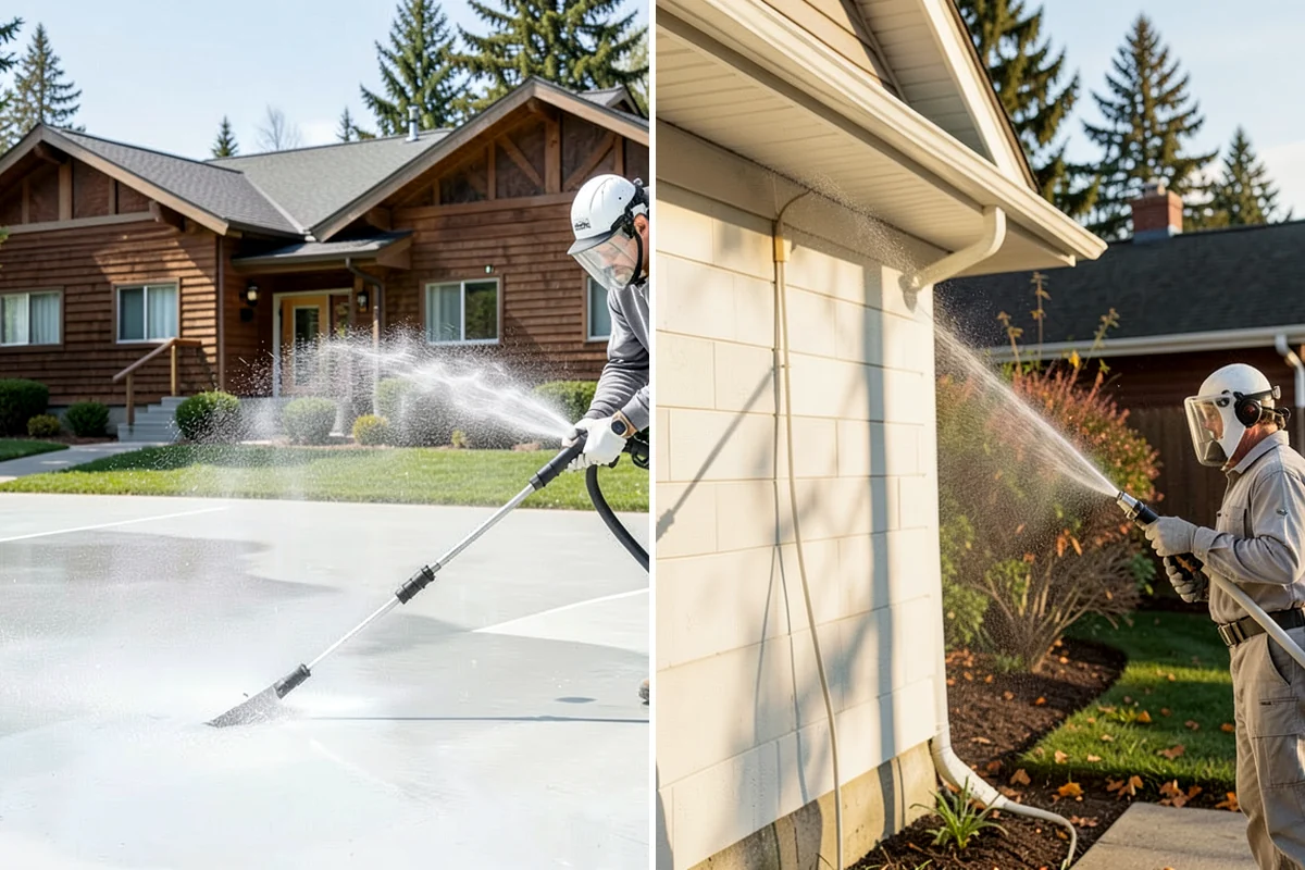 Gutter Streak Removal in Normandy Park, King County, WA - Assess the severity and pattern of the striping