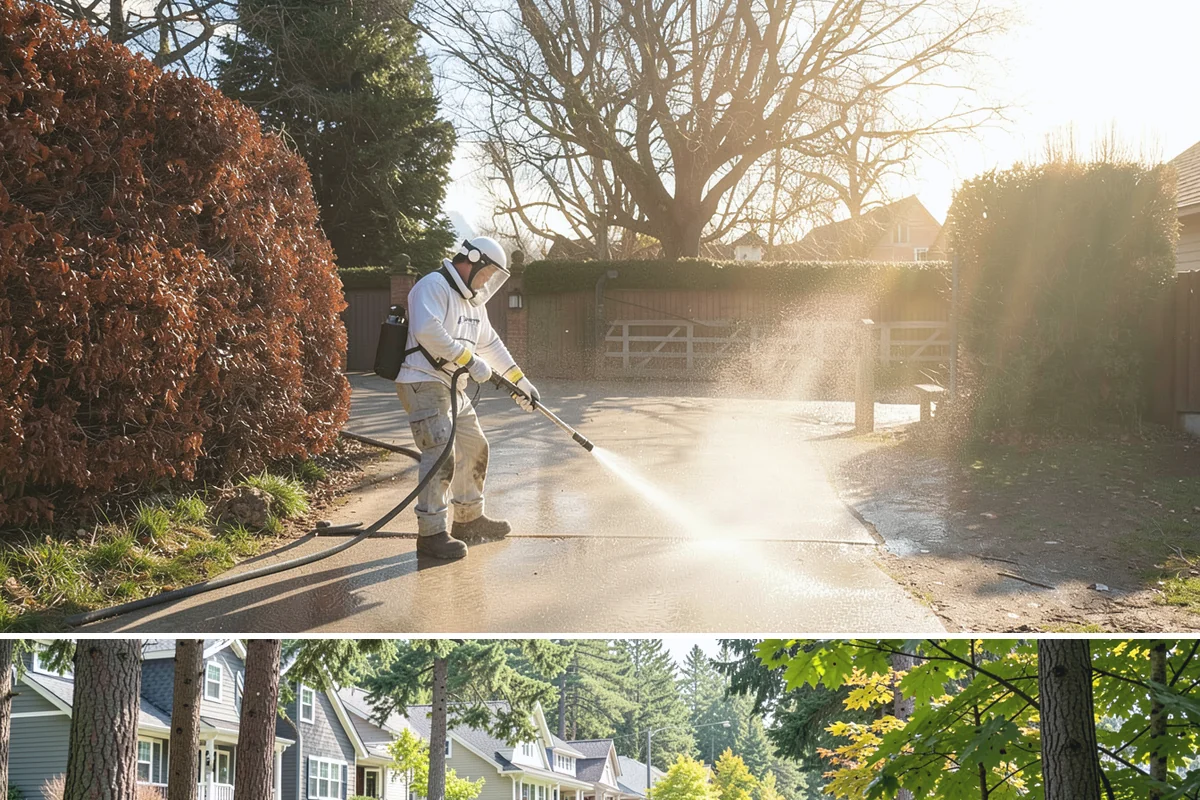 Gutter Streak Removal in Normandy Park, King County, WA - Tackle tiger stripes in summer when dry weather lets the cleaner dwell and work fully on the stains.