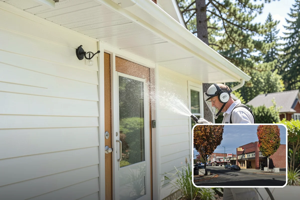 Gutter Streak Removal in Puyallup, Pierce County, WA - Breaks down bonded tiger-stripe staining that washing can't