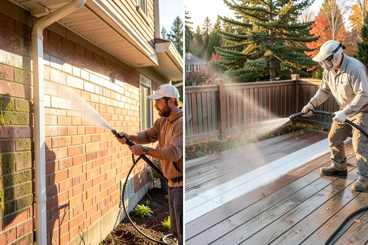 Gutter Streak Removal in Puyallup, Pierce County, WA - Assess the severity and pattern of the striping