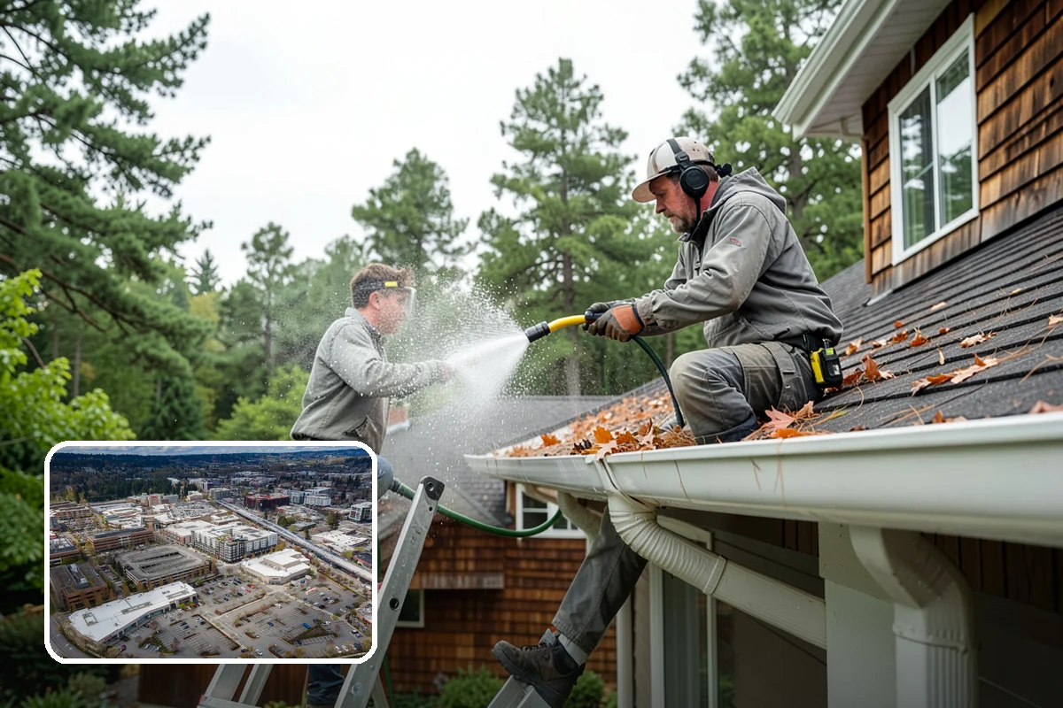Gutter Streak Removal in Redmond, King County, WA - Breaks down bonded tiger-stripe staining that washing can't