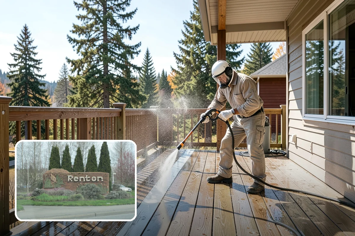 Gutter Streak Removal in Renton, King County, WA - Breaks down bonded tiger-stripe staining that washing can't