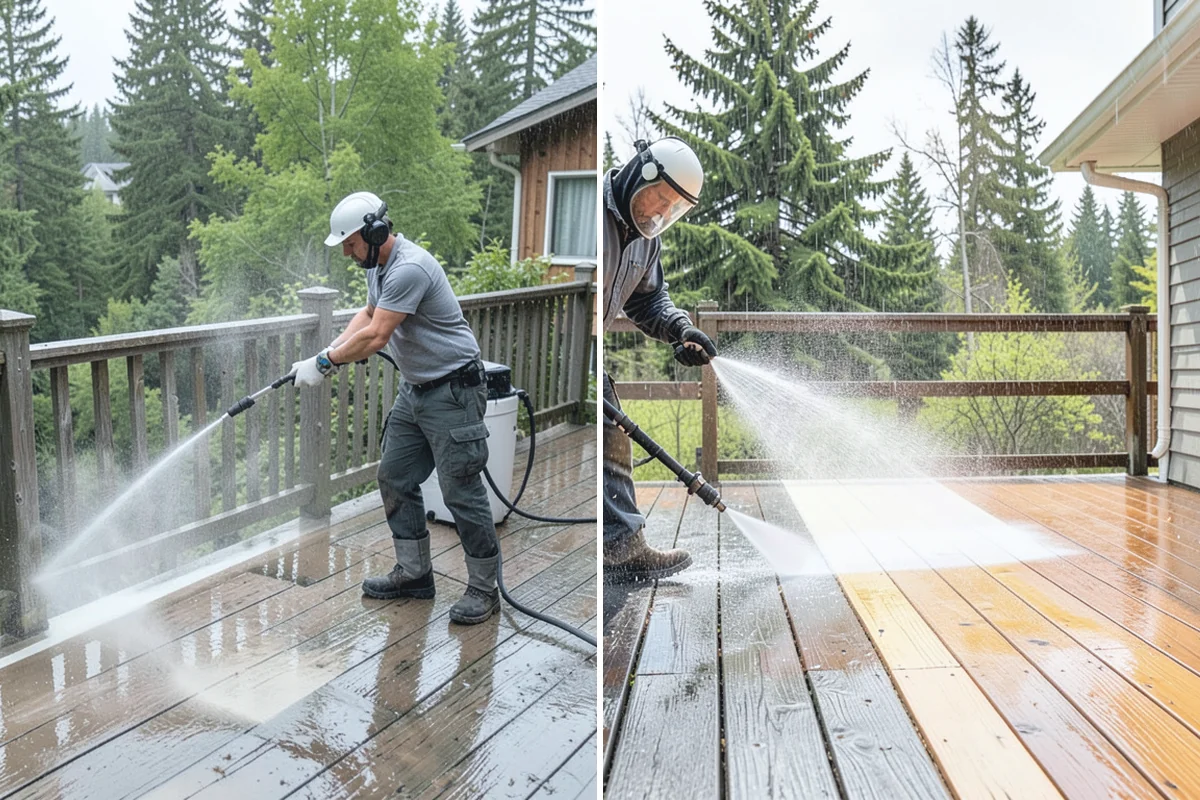 Gutter Streak Removal in Renton, King County, WA - Assess the severity and pattern of the striping