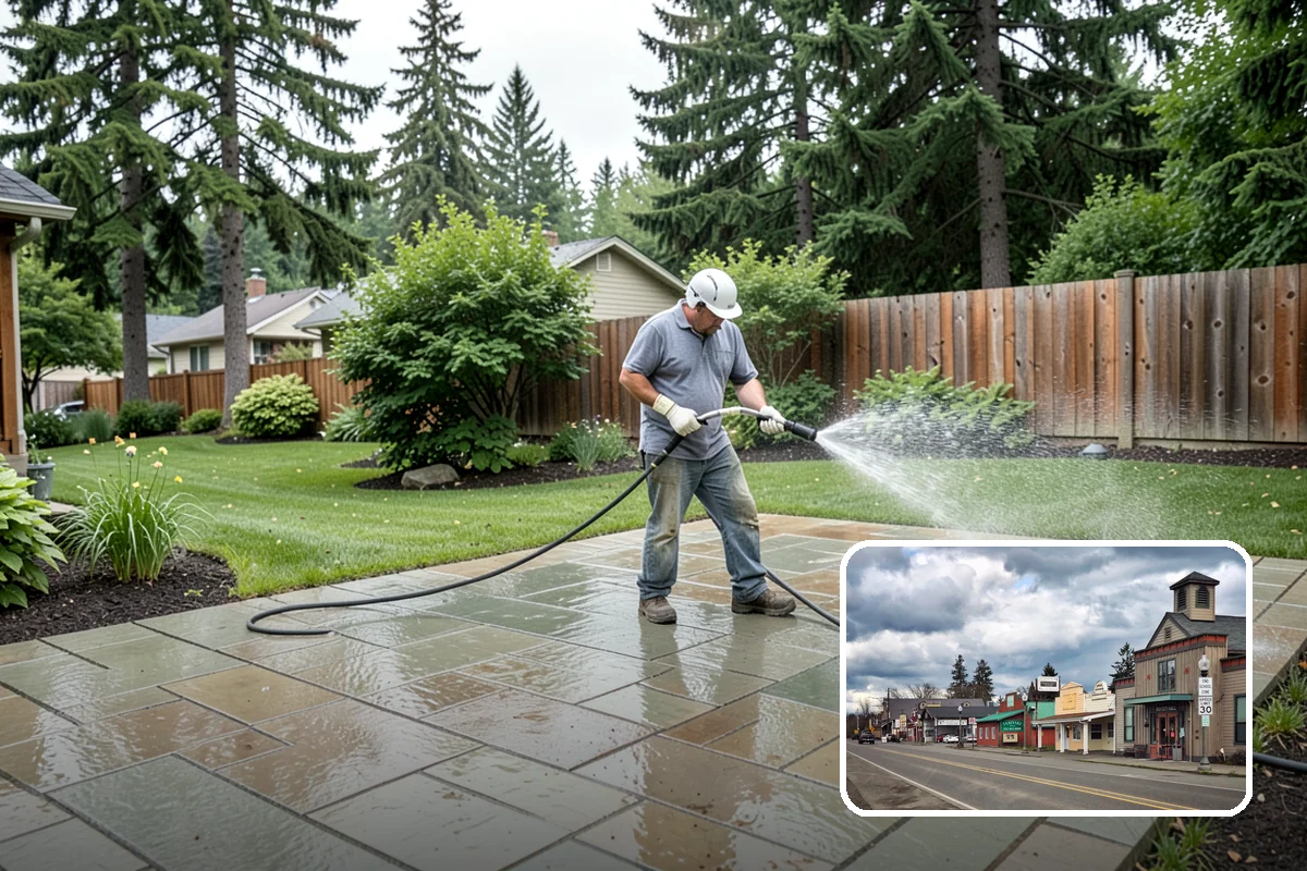 Gutter Streak Removal in Roy, Pierce County, WA - Breaks down bonded tiger-stripe staining that washing can't
