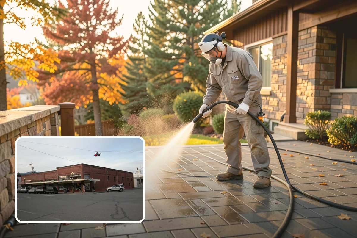 Gutter Streak Removal in Sedro-Woolley, Skagit County, WA - Breaks down bonded tiger-stripe staining that washing can't