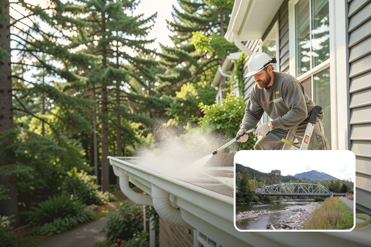 Gutter Streak Removal in Skykomish, King County, WA - Breaks down bonded tiger-stripe staining that washing can't