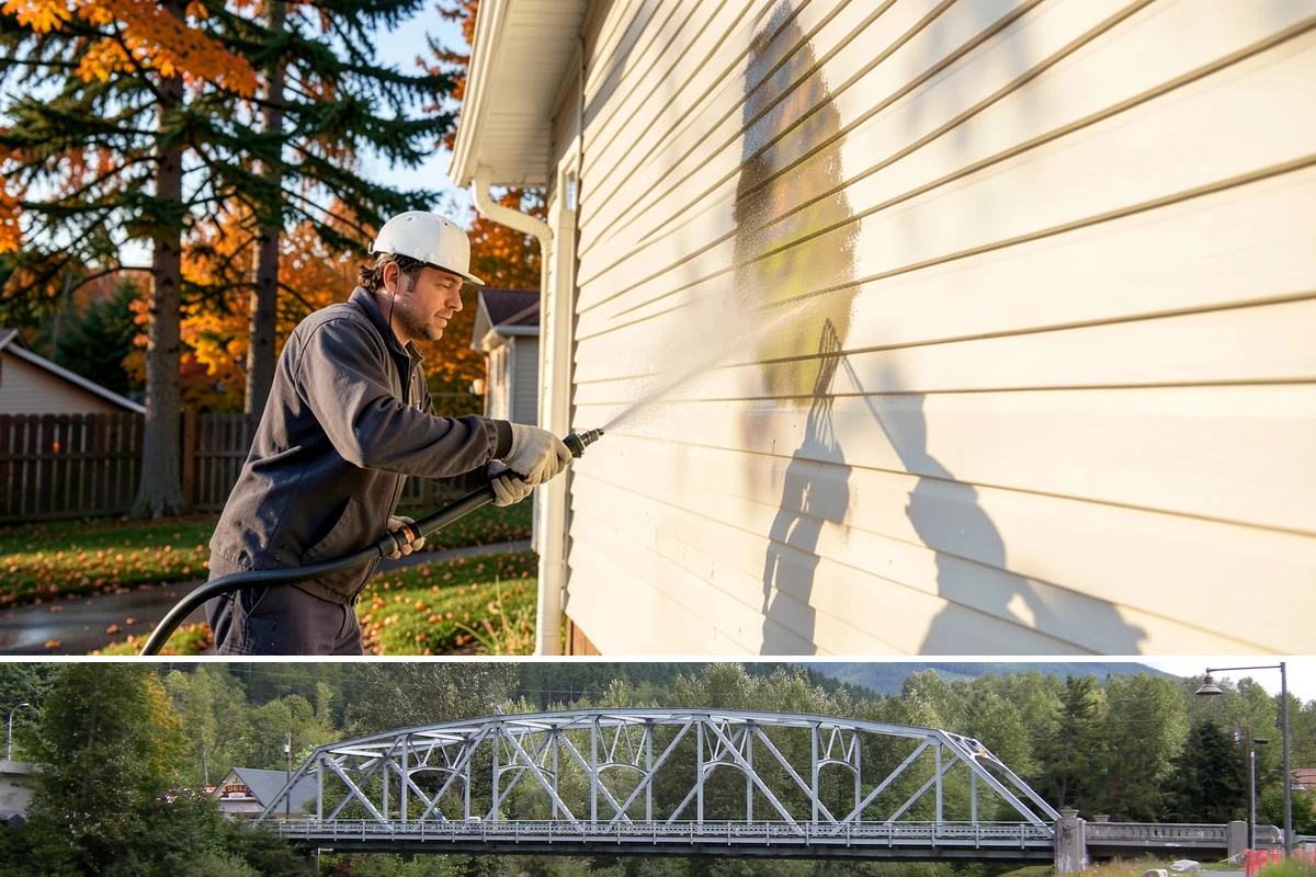 Gutter Streak Removal in Skykomish, King County, WA - Tackle tiger stripes in summer when dry weather lets the cleaner dwell and work fully on the stains.