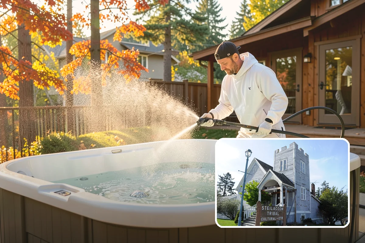 Gutter Streak Removal in Steilacoom, Pierce County, WA - Breaks down bonded tiger-stripe staining that washing can't