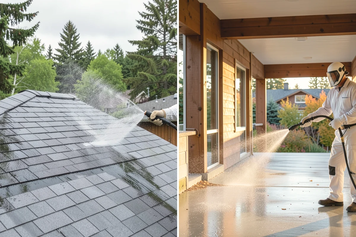 Gutter Streak Removal in Steilacoom, Pierce County, WA - Assess the severity and pattern of the striping