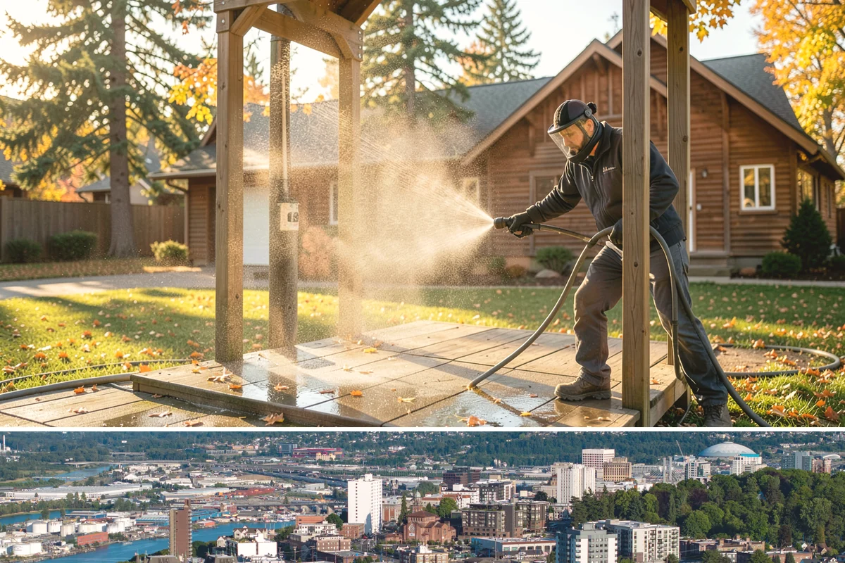 Gutter Streak Removal in Tacoma, Pierce County, WA - Tackle tiger stripes in summer when dry weather lets the cleaner dwell and work fully on the stains.
