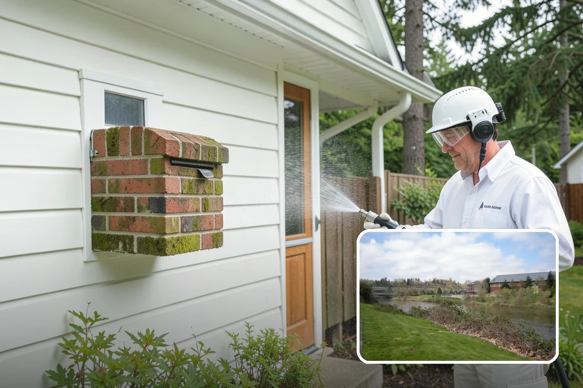 Gutter Streak Removal in Tukwila, King County, WA - Breaks down bonded tiger-stripe staining that washing can't
