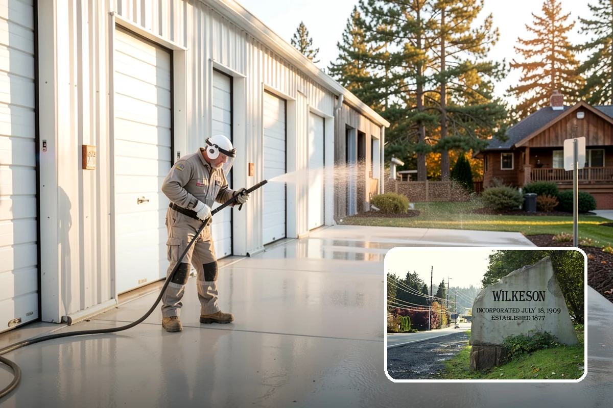 Gutter Streak Removal in Wilkeson, Pierce County, WA - Breaks down bonded tiger-stripe staining that washing can't