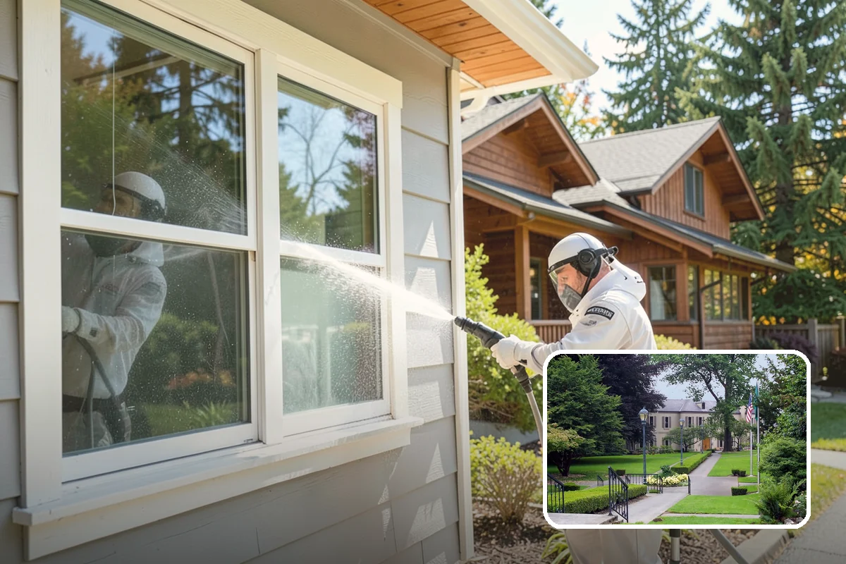 Gutter Streak Removal in Woodinville, King County, WA - Breaks down bonded tiger-stripe staining that washing can't