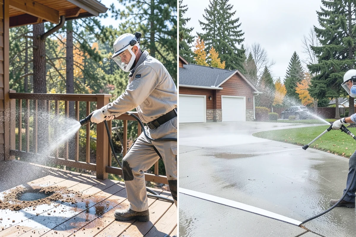 Gutter Streak Removal in Woodinville, King County, WA - Assess the severity and pattern of the striping