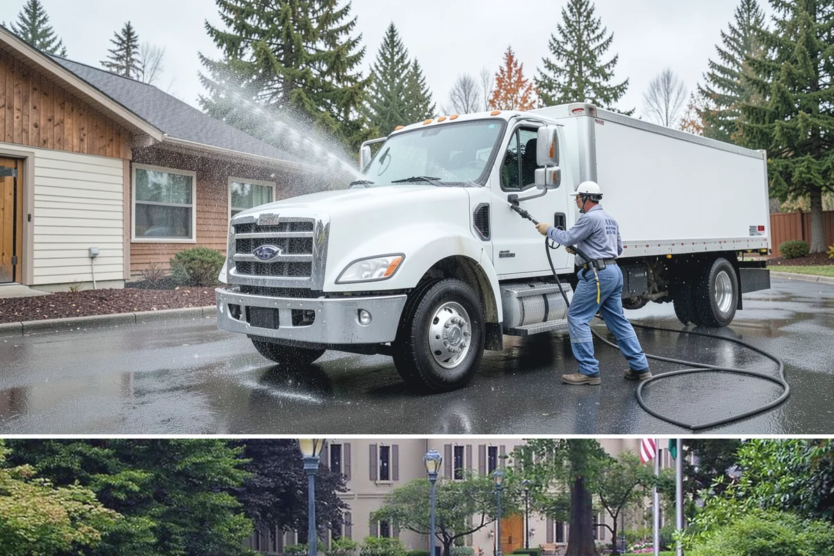 Gutter Streak Removal in Woodinville, King County, WA - Tackle tiger stripes in summer when dry weather lets the cleaner dwell and work fully on the stains.