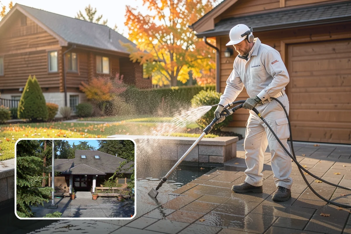 Gutter Streak Removal in Yarrow Point, King County, WA - Breaks down bonded tiger-stripe staining that washing can't