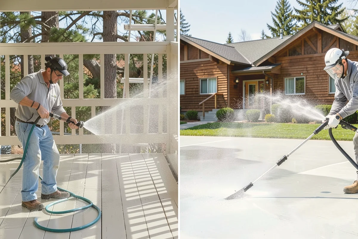 Handrail Cleaning in Algona, King County, WA - Wipe loose debris and cobwebs from the rail