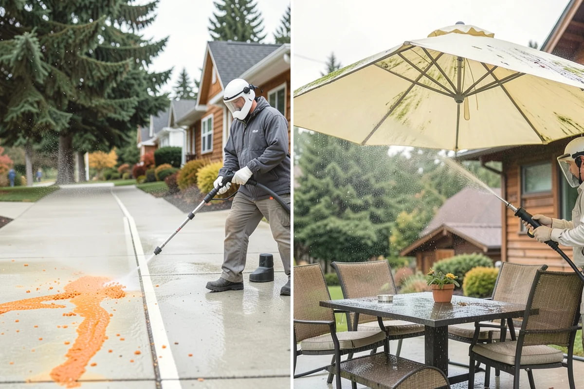 Handrail Cleaning in Anacortes, Skagit County, WA - Wipe loose debris and cobwebs from the rail