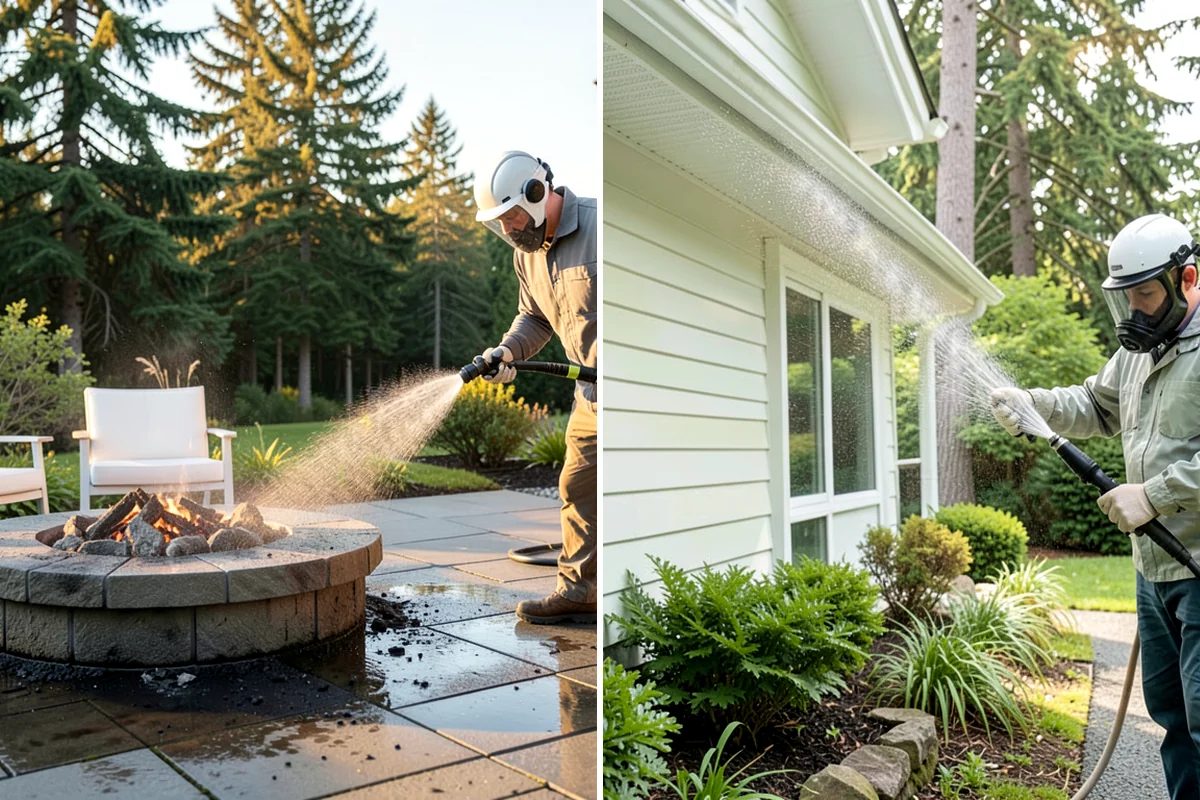 Handrail Cleaning in Arlington, Snohomish County, WA - Wipe loose debris and cobwebs from the rail