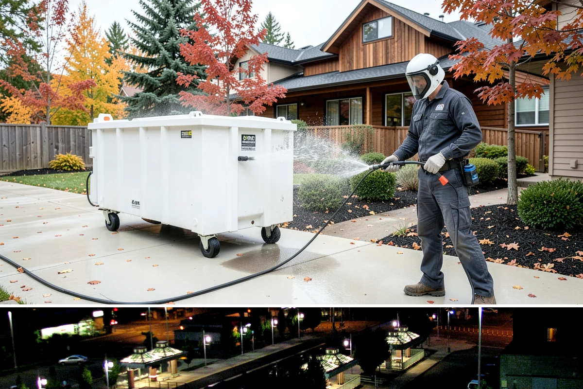 Handrail Cleaning in Auburn, King County, WA - Spring cleaning clears winter algae and film from rails just as outdoor traffic picks up.