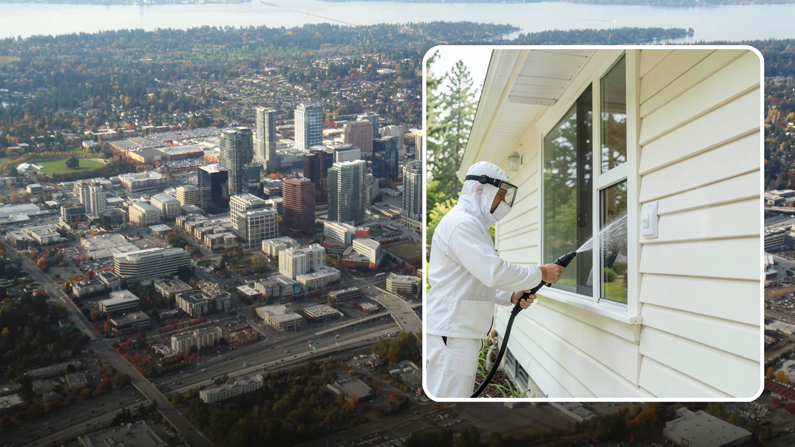 Handrail Cleaning in Bellevue, King County, WA - We clean exterior handrails to remove the grime, algae, and oxidation that build on surfaces people touch every day.