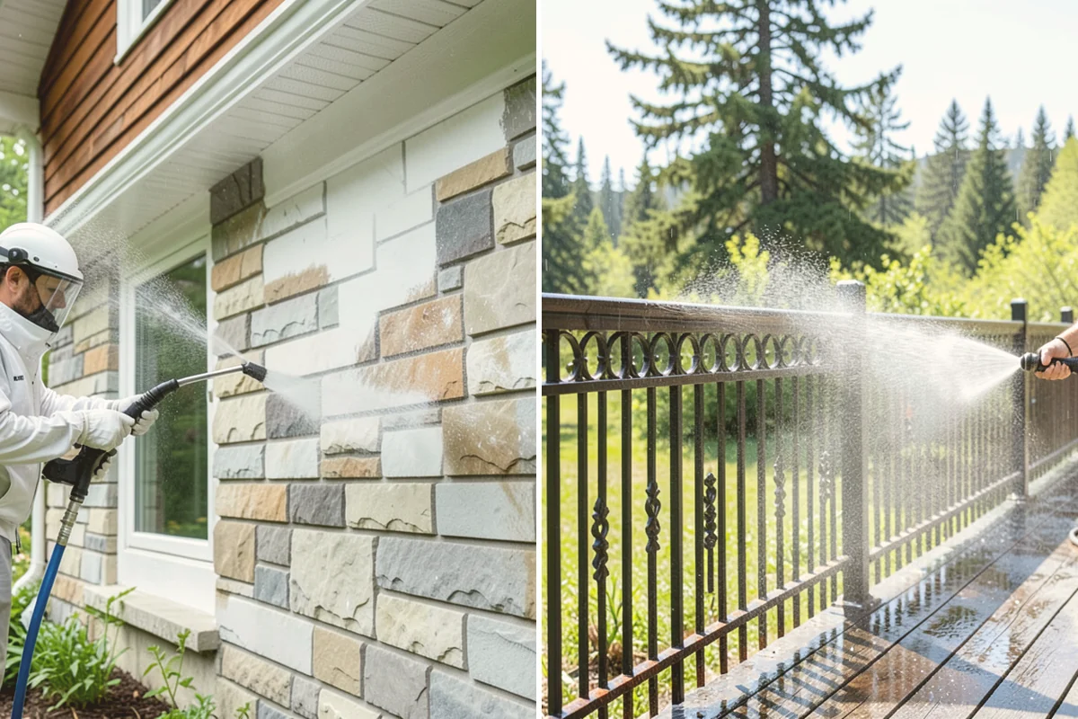 Handrail Cleaning in Bellevue, King County, WA - Wipe loose debris and cobwebs from the rail
