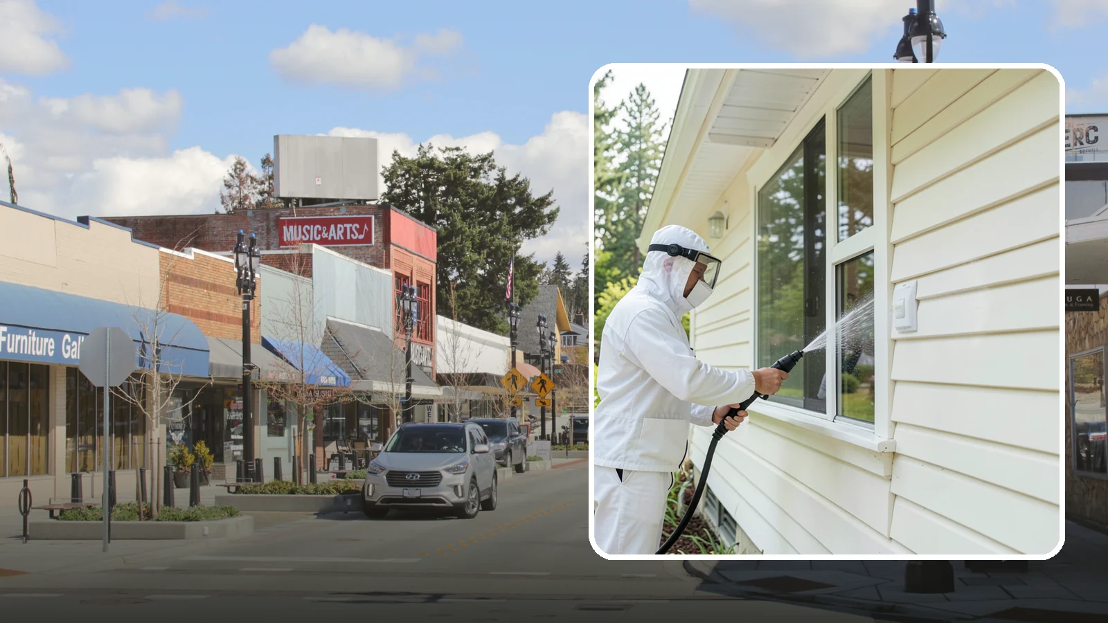Handrail Cleaning in Bothell, King County, WA - We clean exterior handrails to remove the grime, algae, and oxidation that build on surfaces people touch every day.