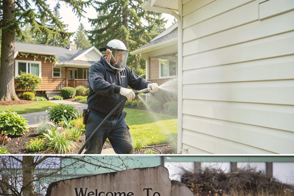 Handrail Cleaning in Buckley, Pierce County, WA - Spring cleaning clears winter algae and film from rails just as outdoor traffic picks up.