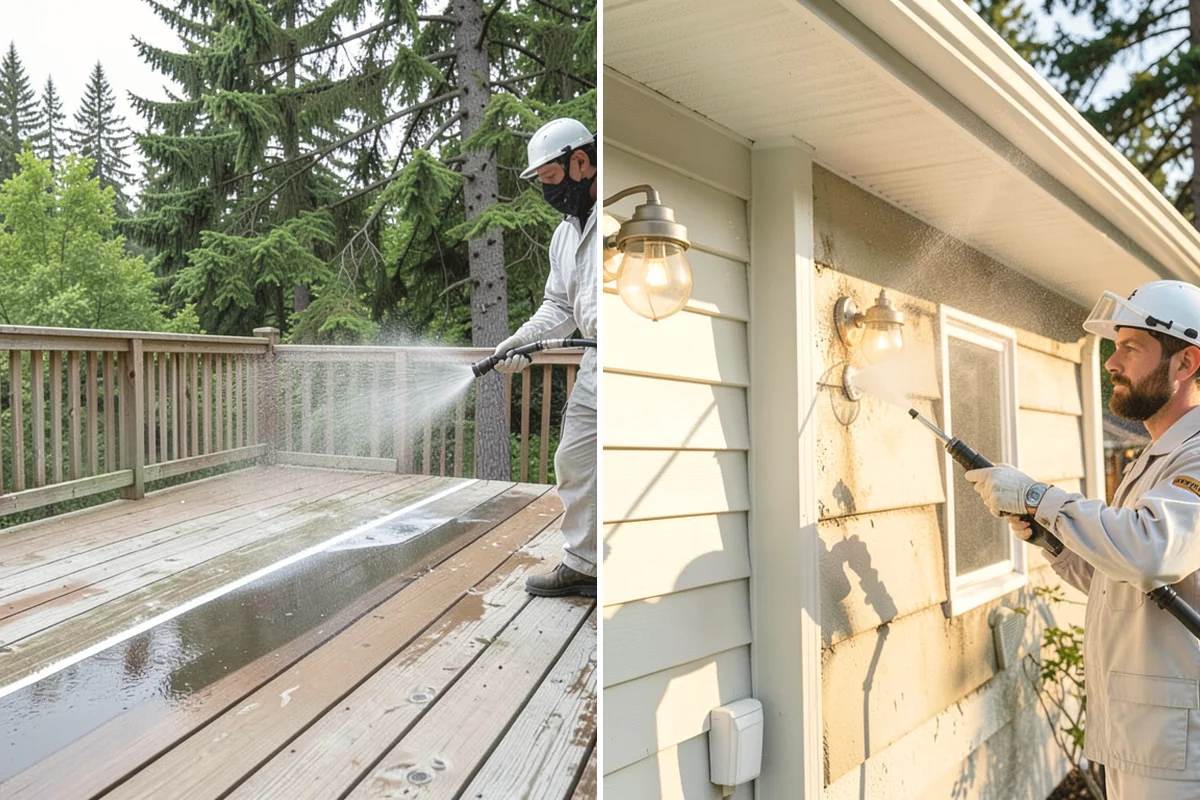 Handrail Cleaning in Carbonado, Pierce County, WA - Wipe loose debris and cobwebs from the rail