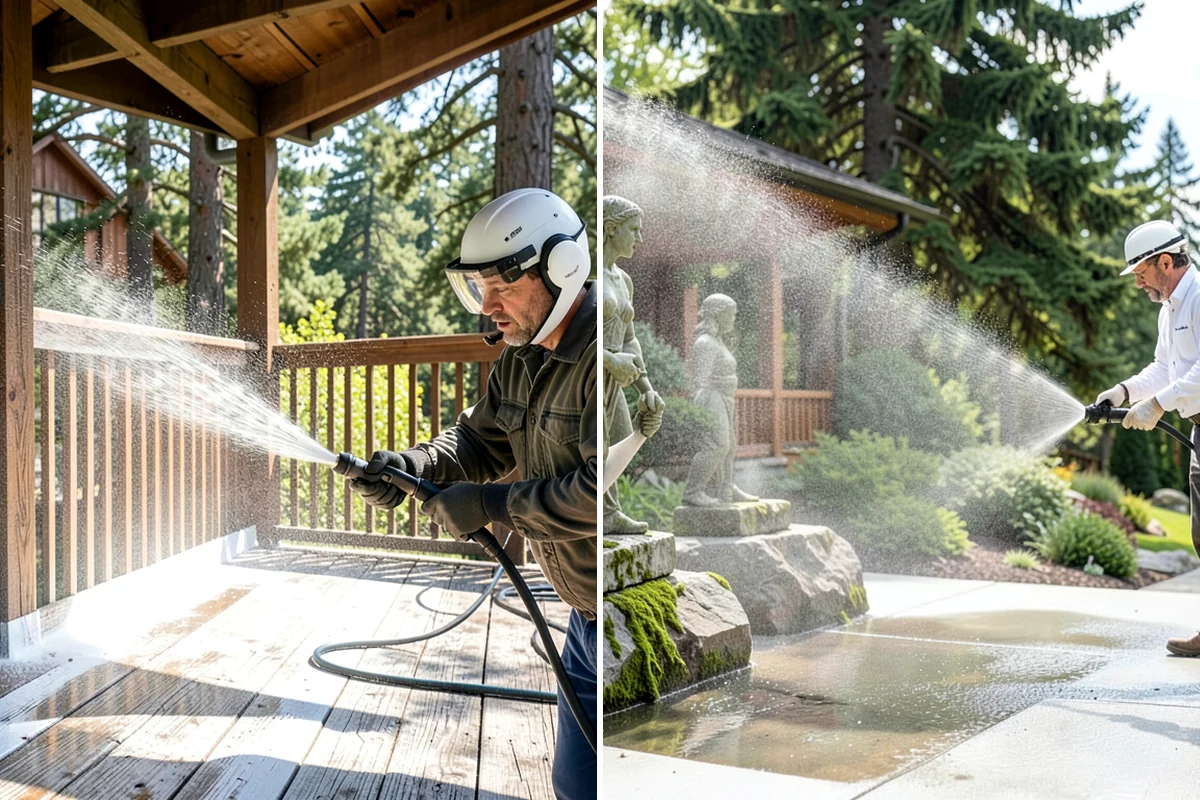 Handrail Cleaning in Clyde Hill, King County, WA - Wipe loose debris and cobwebs from the rail