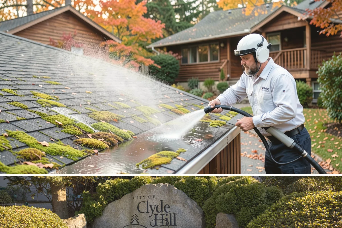 Handrail Cleaning in Clyde Hill, King County, WA - Spring cleaning clears winter algae and film from rails just as outdoor traffic picks up.