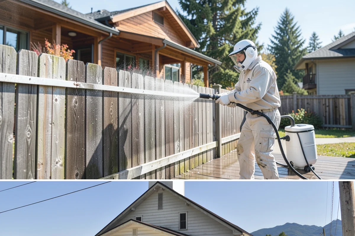 Handrail Cleaning in Concrete, Skagit County, WA - Spring cleaning clears winter algae and film from rails just as outdoor traffic picks up.