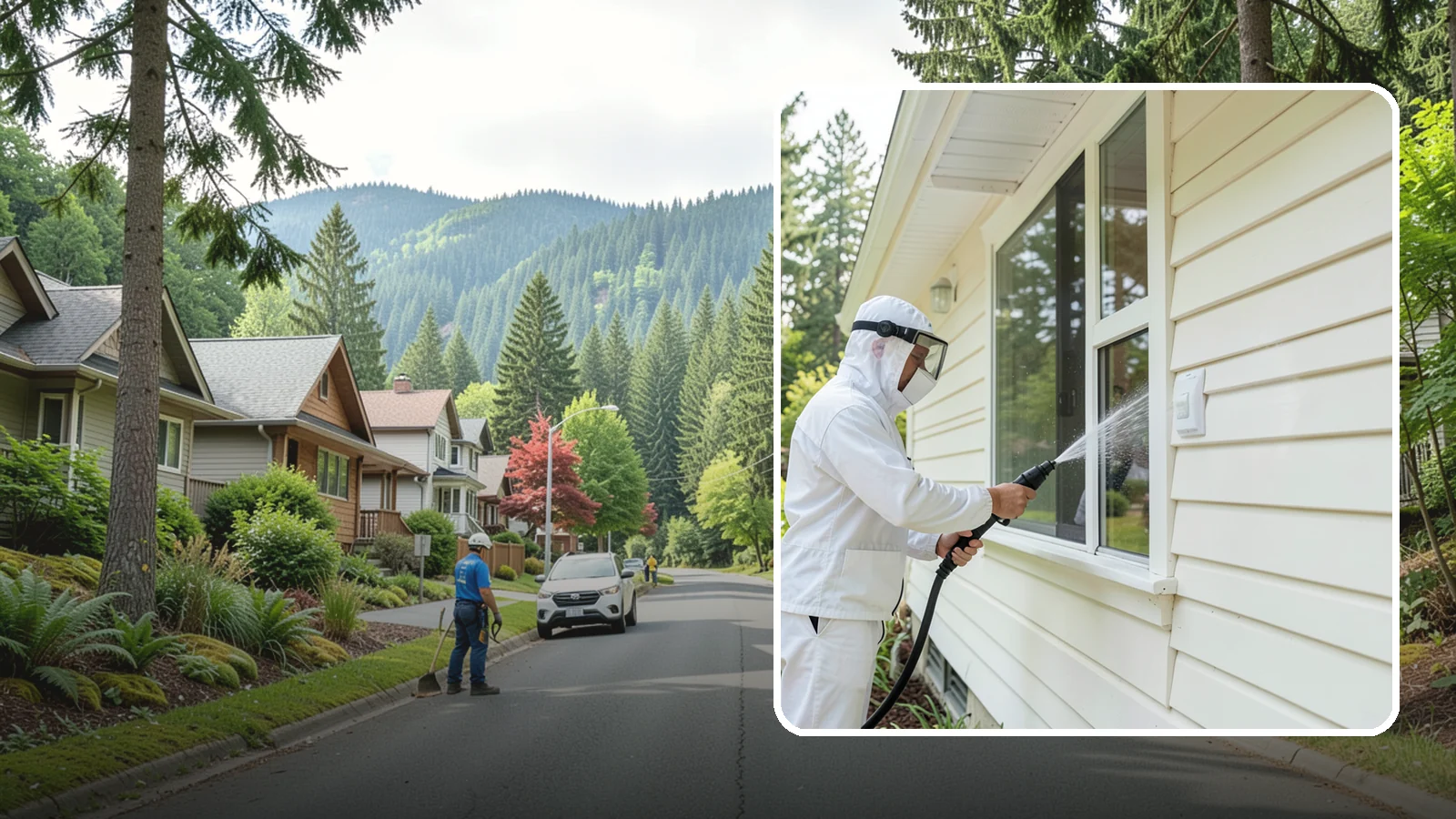 Handrail Cleaning in Darrington, Snohomish County, WA - We clean exterior handrails to remove the grime, algae, and oxidation that build on surfaces people touch every day.