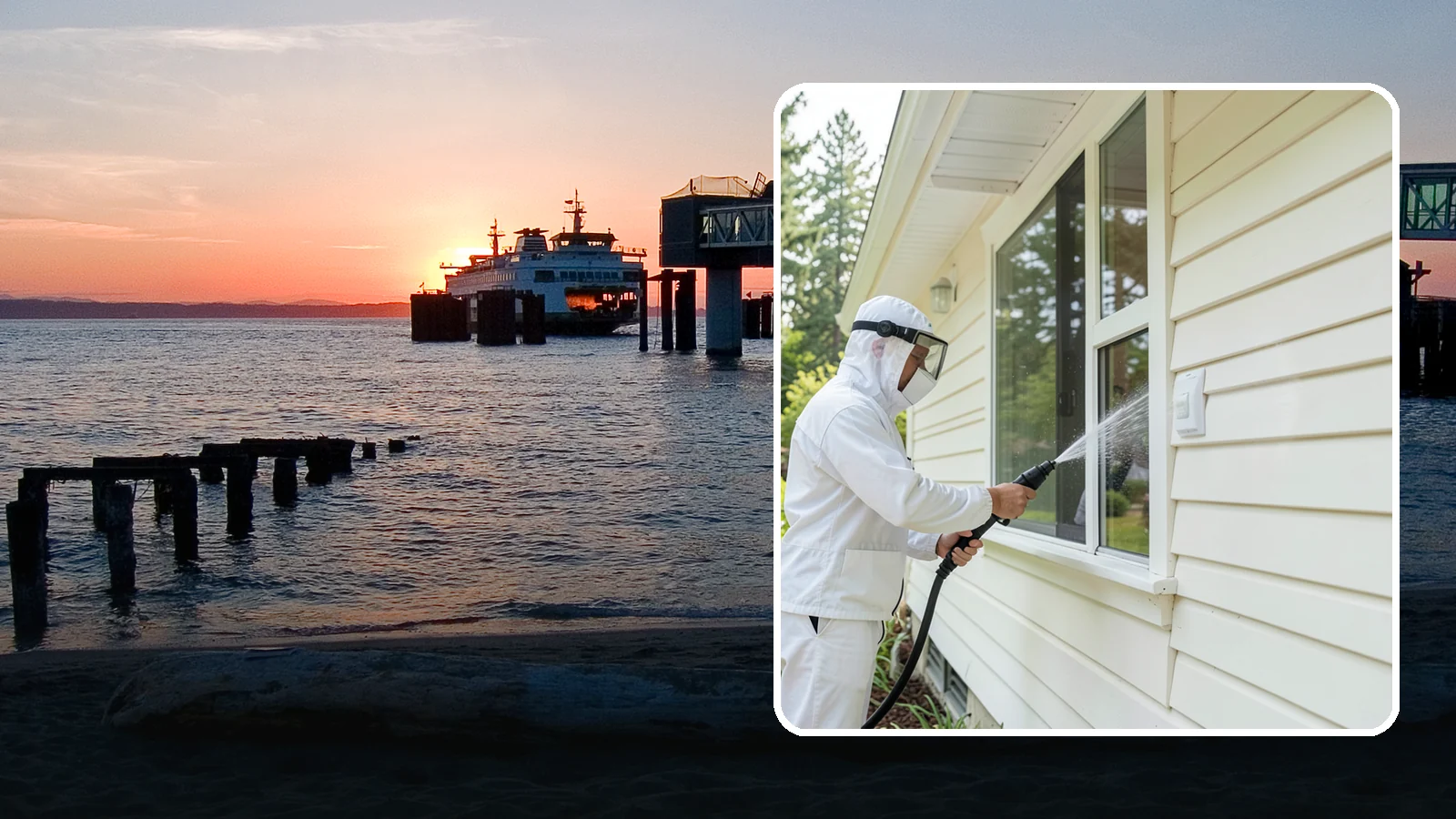 Handrail Cleaning in Edmonds, Snohomish County, WA - We clean exterior handrails to remove the grime, algae, and oxidation that build on surfaces people touch every day.