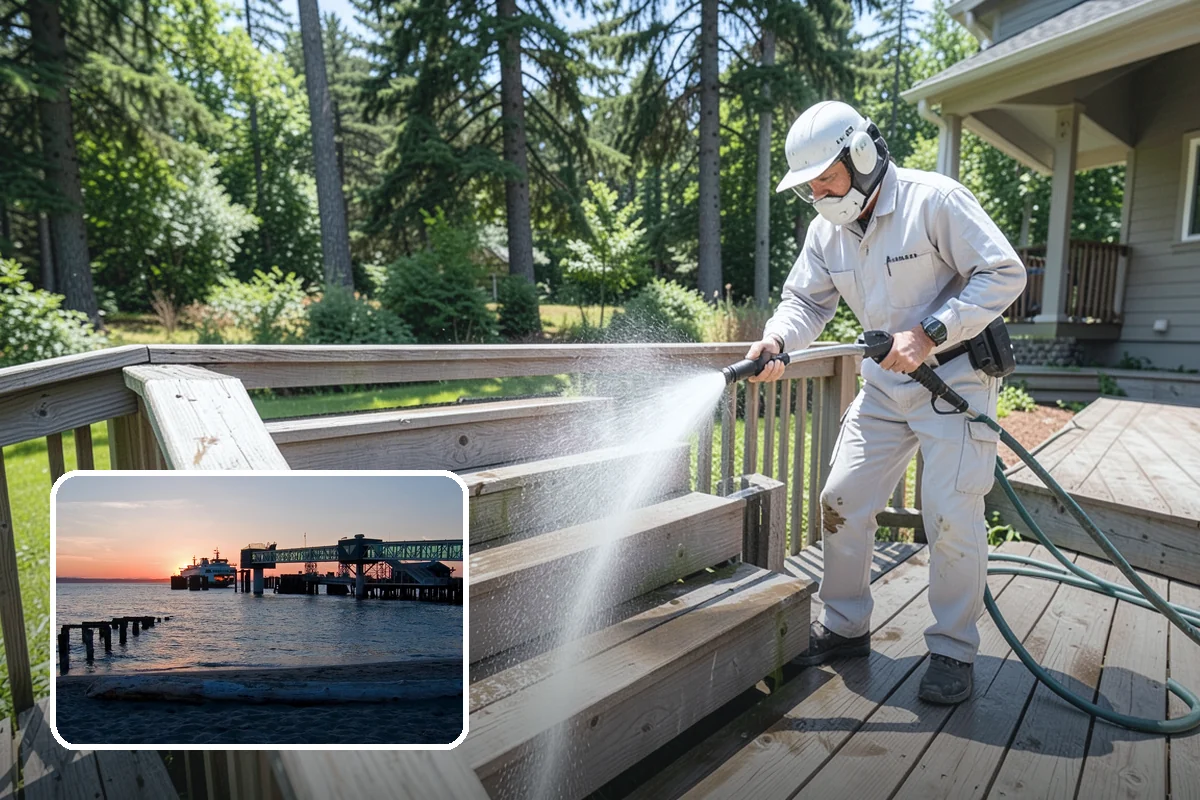Handrail Cleaning in Edmonds, Snohomish County, WA - Removes the sticky film from frequently touched grip surfaces