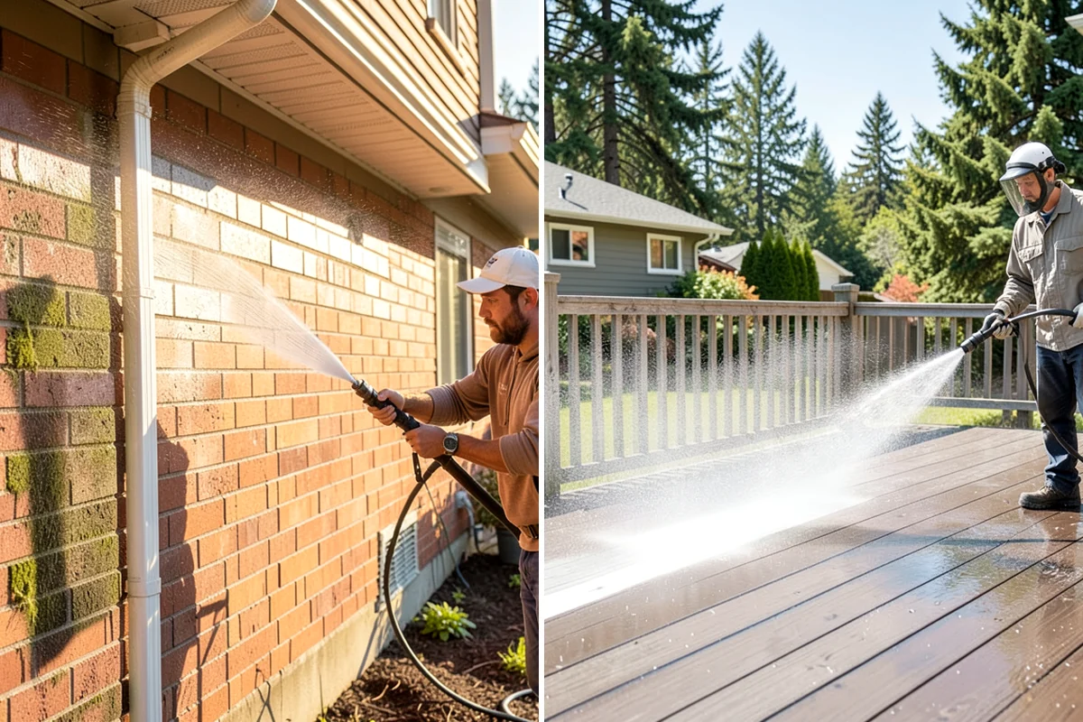Handrail Cleaning in Enumclaw, King County, WA - Wipe loose debris and cobwebs from the rail