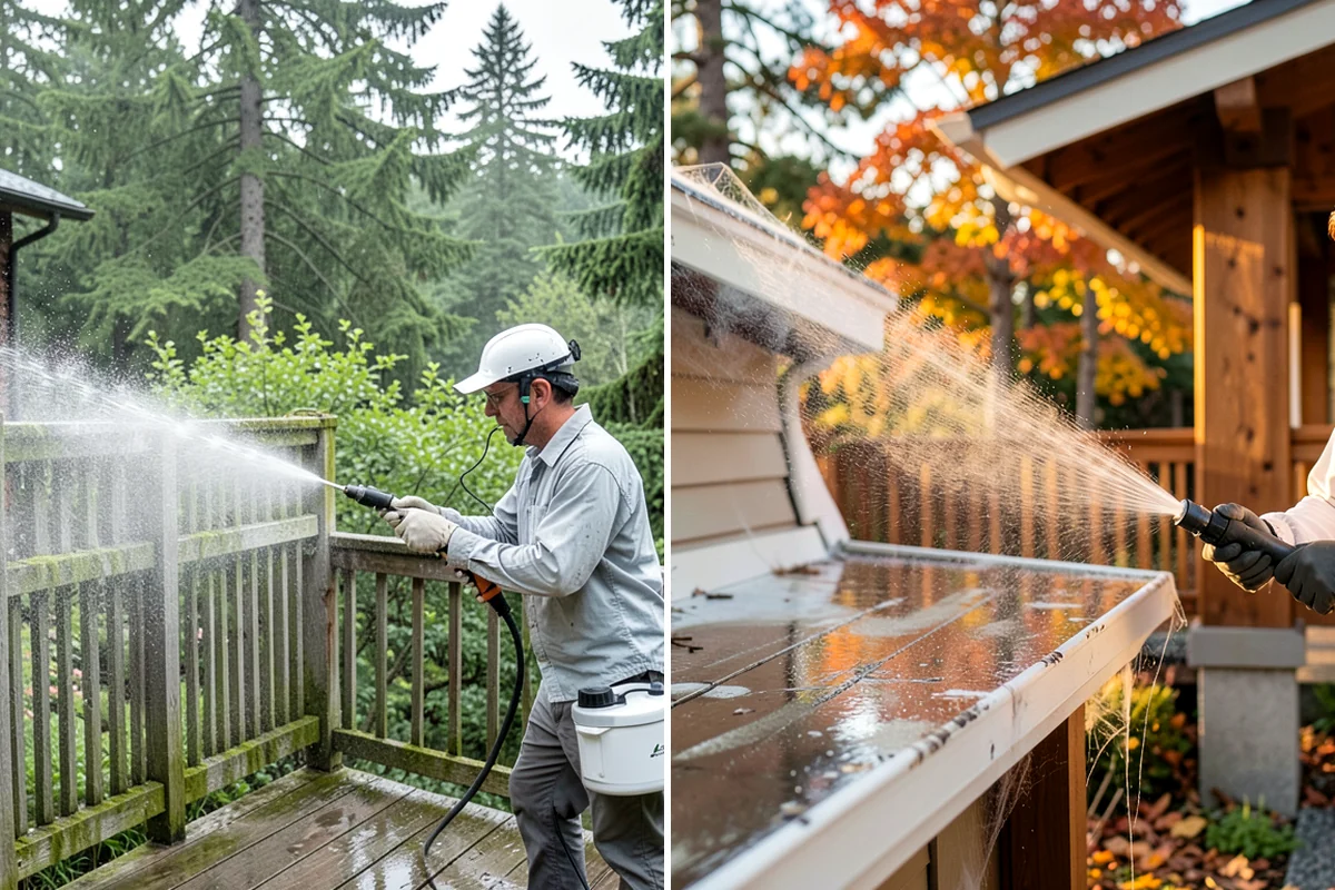Handrail Cleaning in Federal Way, King County, WA - Wipe loose debris and cobwebs from the rail