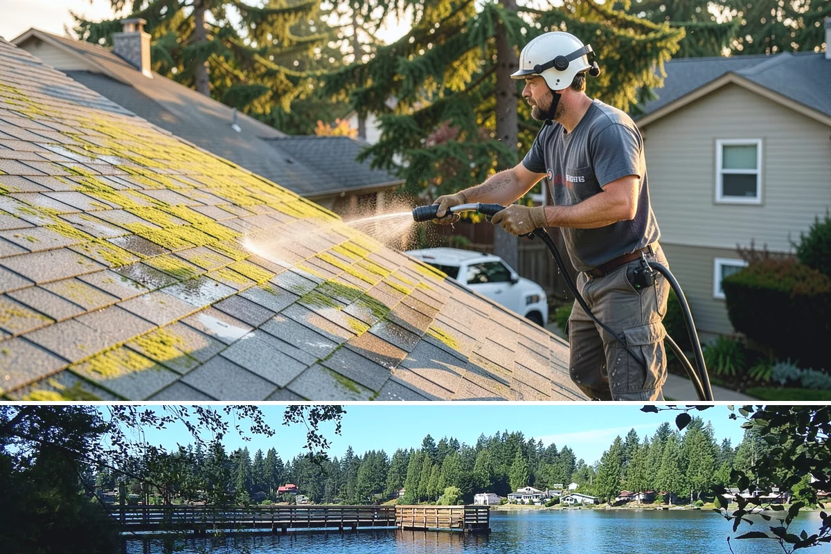 Handrail Cleaning in Federal Way, King County, WA - Spring cleaning clears winter algae and film from rails just as outdoor traffic picks up.