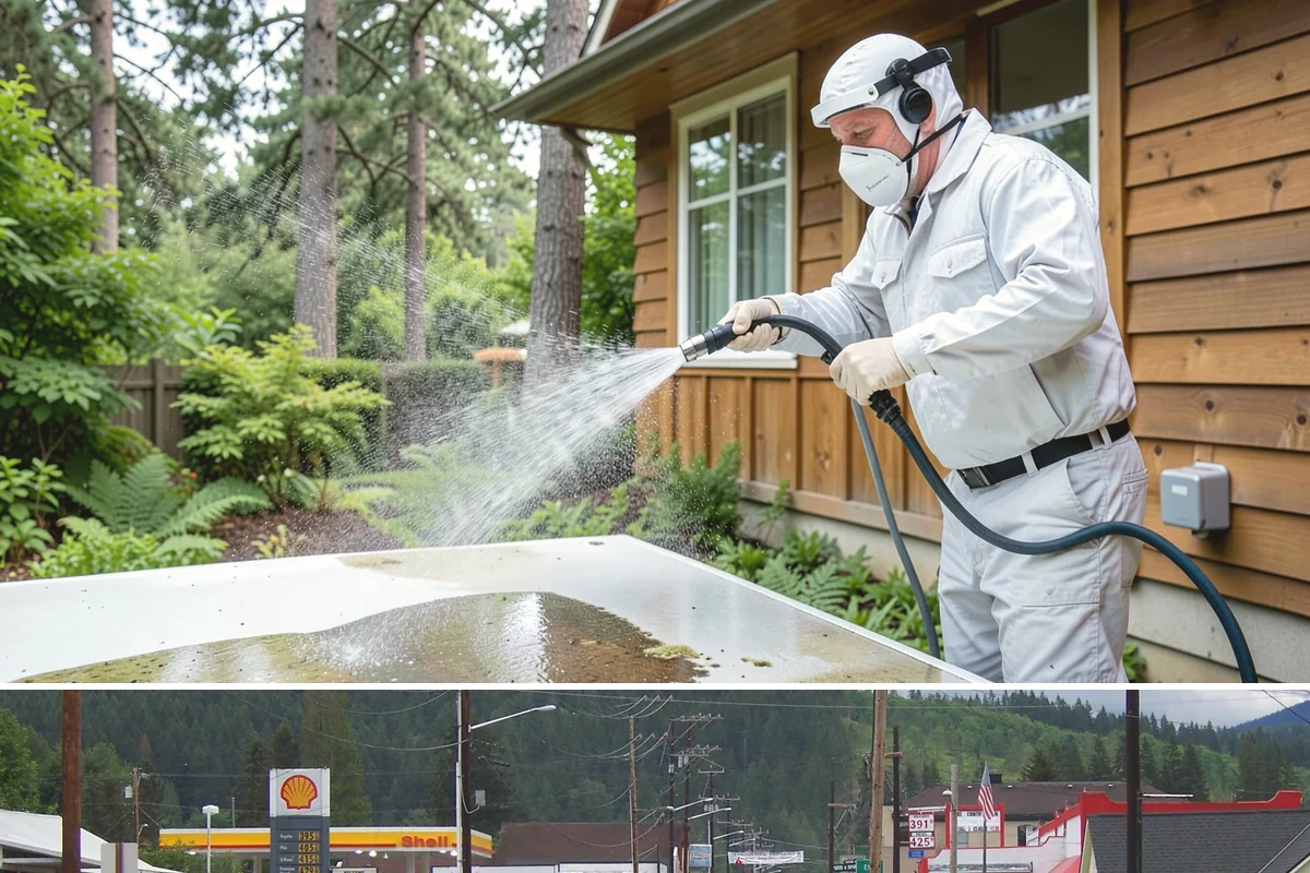 Handrail Cleaning in Granite Falls, Snohomish County, WA - Spring cleaning clears winter algae and film from rails just as outdoor traffic picks up.