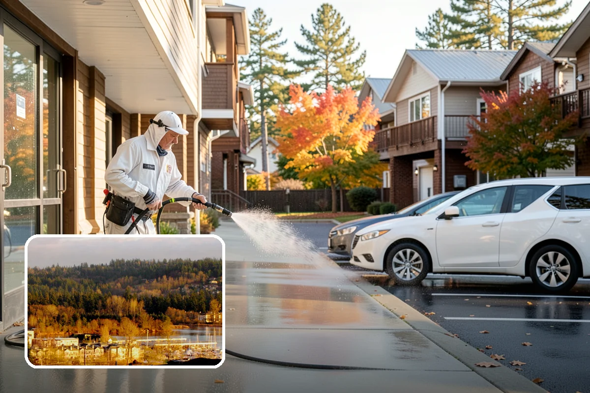 Handrail Cleaning in Kenmore, King County, WA - Removes the sticky film from frequently touched grip surfaces