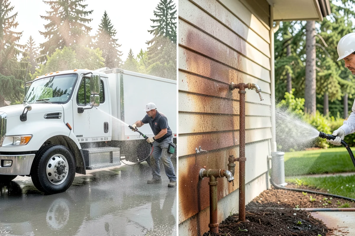 Handrail Cleaning in Kenmore, King County, WA - Wipe loose debris and cobwebs from the rail