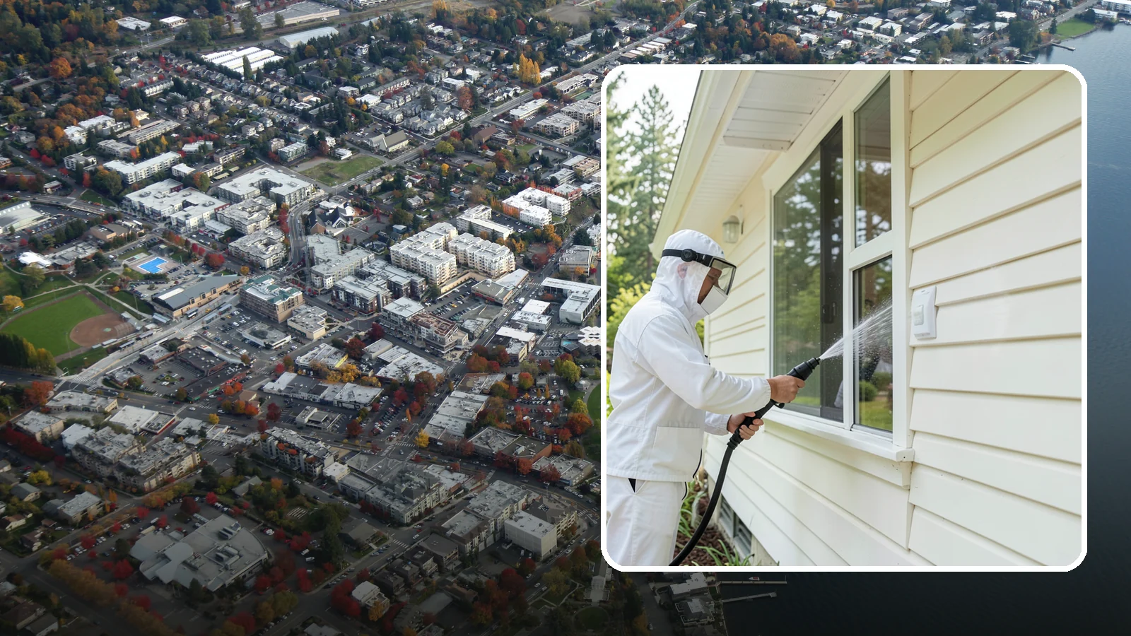 Handrail Cleaning in Kirkland, King County, WA - We clean exterior handrails to remove the grime, algae, and oxidation that build on surfaces people touch every day.