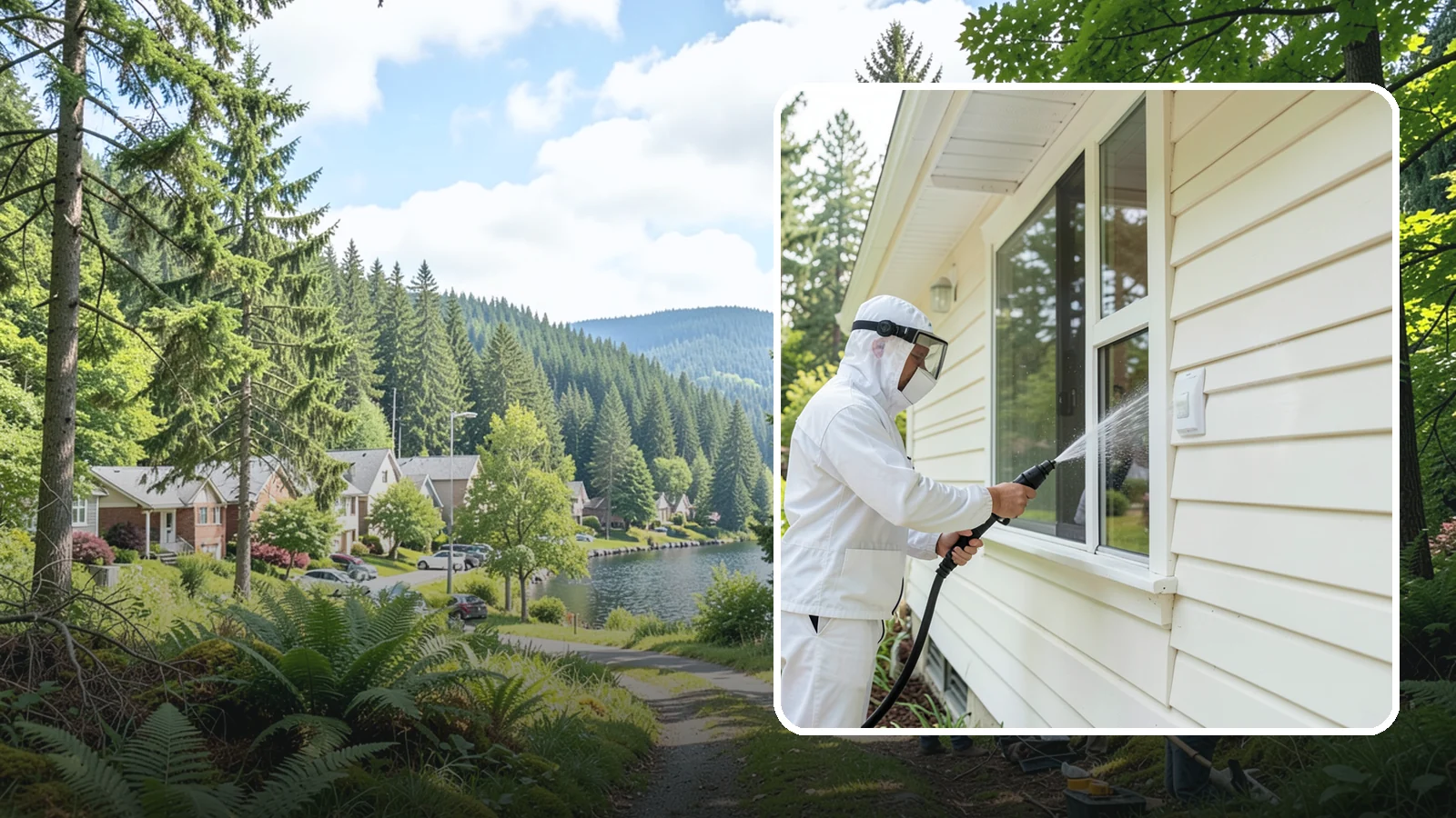 Handrail Cleaning in Lake Forest Park, King County, WA - We clean exterior handrails to remove the grime, algae, and oxidation that build on surfaces people touch every day.