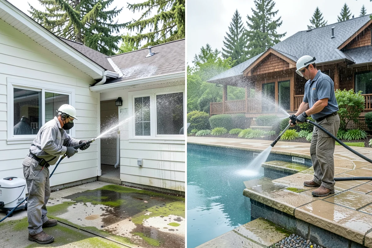 Handrail Cleaning in Lake Forest Park, King County, WA - Wipe loose debris and cobwebs from the rail