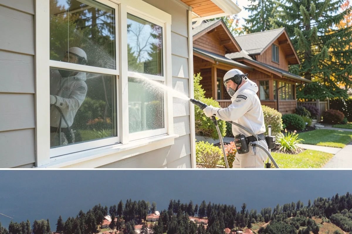 Handrail Cleaning in Lakewood, Pierce County, WA - Spring cleaning clears winter algae and film from rails just as outdoor traffic picks up.