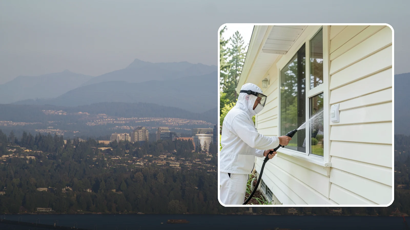 Handrail Cleaning in Medina, King County, WA - We clean exterior handrails to remove the grime, algae, and oxidation that build on surfaces people touch every day.