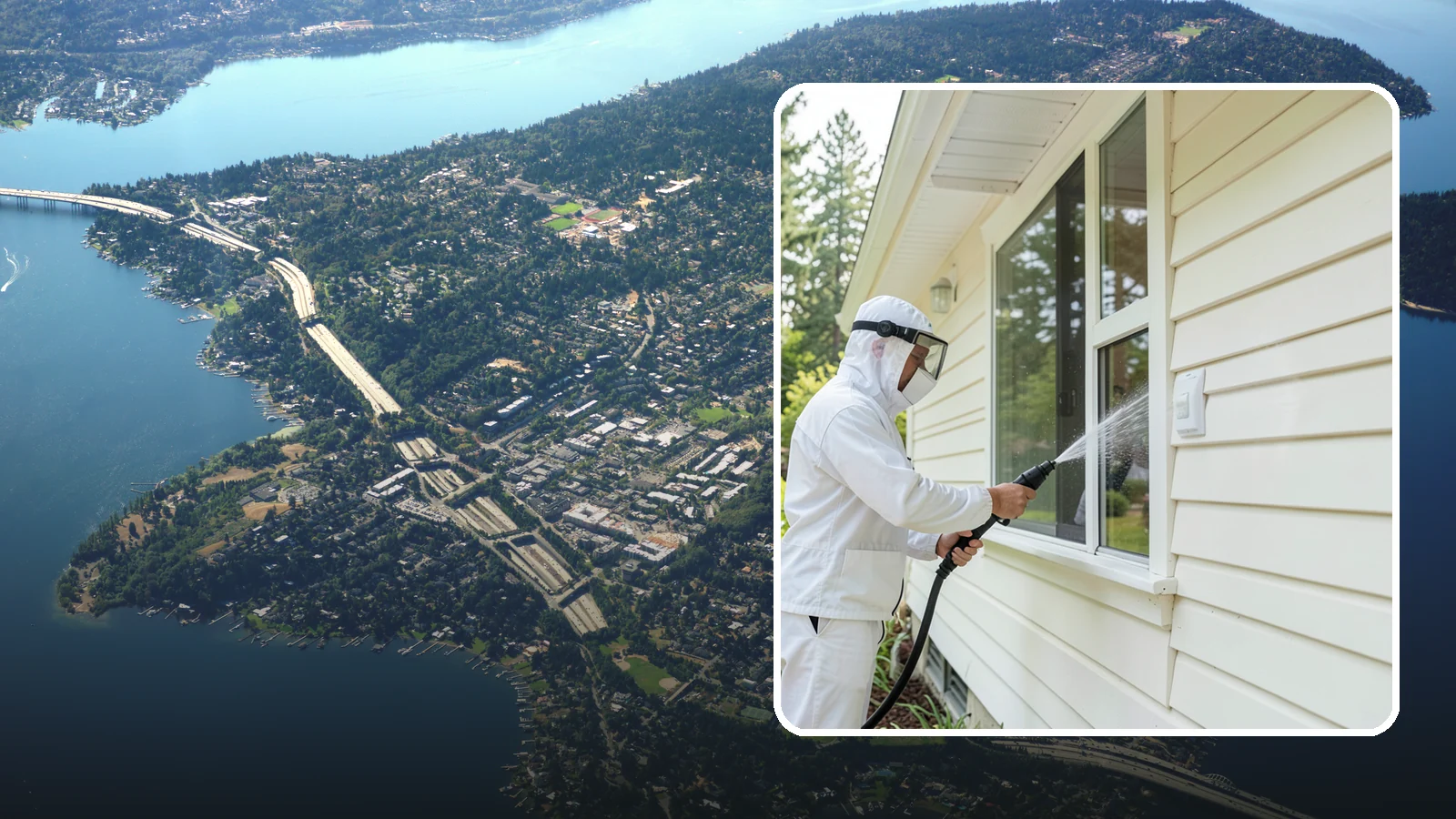 Handrail Cleaning in Mercer Island, King County, WA - We clean exterior handrails to remove the grime, algae, and oxidation that build on surfaces people touch every day.
